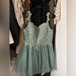 Elegant Green Lace Dress